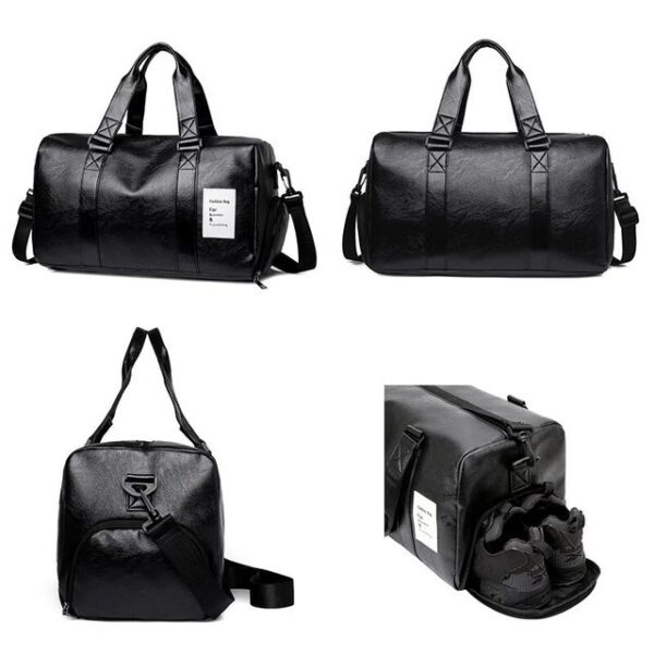 Unisex Travel Soft Leather Duffle Bag - Image 2