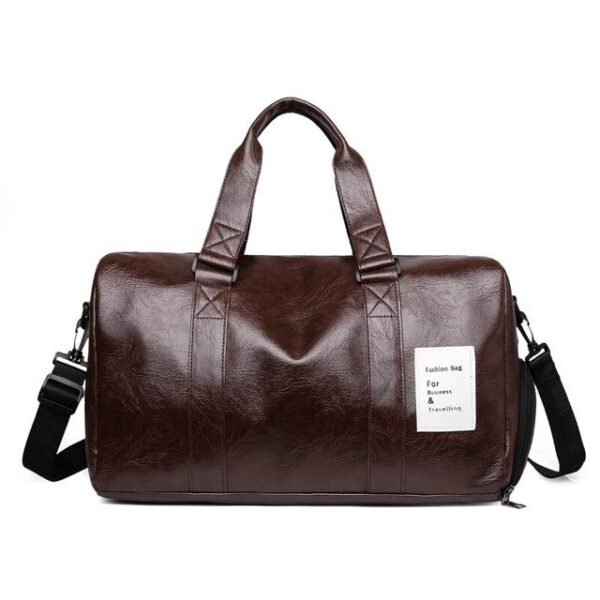 Unisex Travel Soft Leather Duffle Bag - Image 4