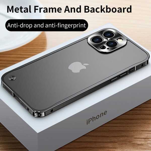 Luxury Premium Metallic Matte Transparent Shockproof Case for iPhone Series