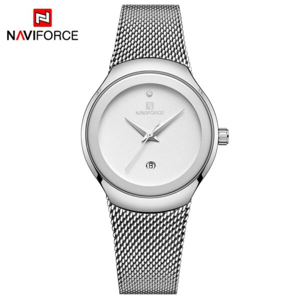 NAVIFORCE Women's Analogue Quartz Watch Waterproof Simple Stainless Steel Band