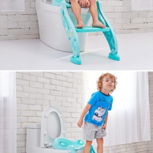 Folding Baby Potty Infant Kids Toilet Training Seat with 2 Adjustable Levels Ladder