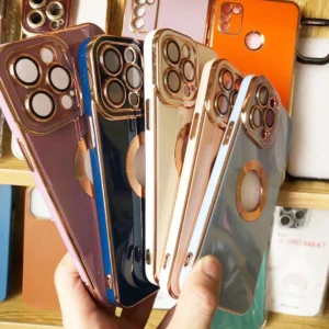 Luxury Soft Electroplated Phone Mini Hollow Out Silicone Case Cover and 3D Glass Protector For iPhone 13 and 14 Series
