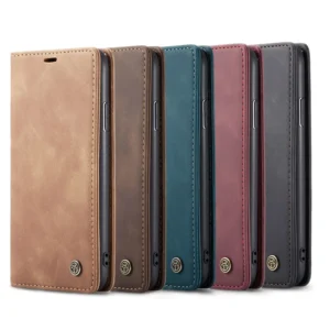 Luxury Premium Magnetic Caseme Retro Flip Wallet Leather Case Cover and 3D Glass Protector For iPhone Series