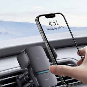 Baseus Car Mount Stand Wireless Charger 15W Car Phone Holder Auto Alignment Navigation Bracket