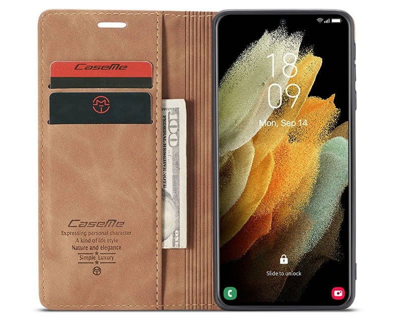 Samsung S21 Ultra CaseMe Leather Flip Cover - Image 7