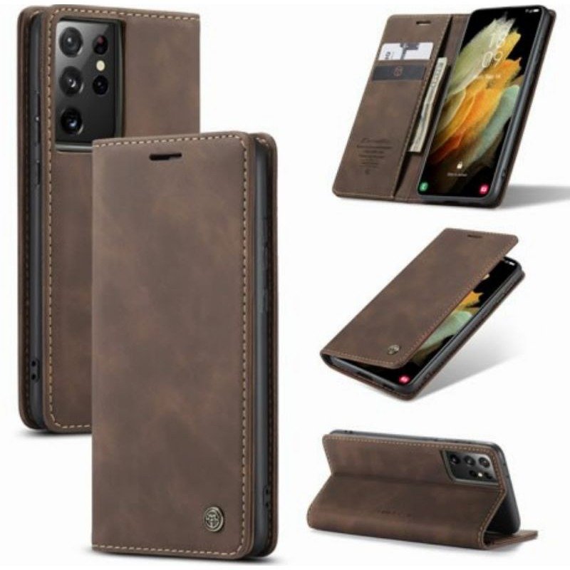 Samsung S21 Ultra CaseMe Leather Flip Cover - Image 3