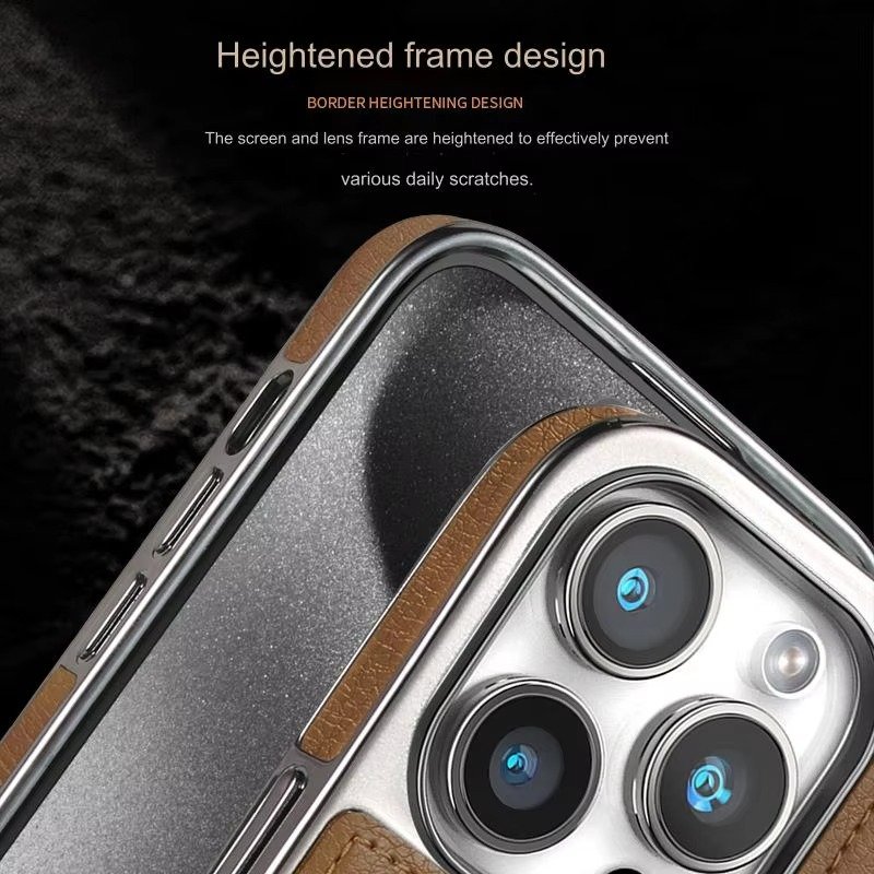 JDK Logo Cutout Luxury Plating Bumper Leather Folding Kickstand Phone Case For iPhone 16 15 14 Pro Max Series - Image 21